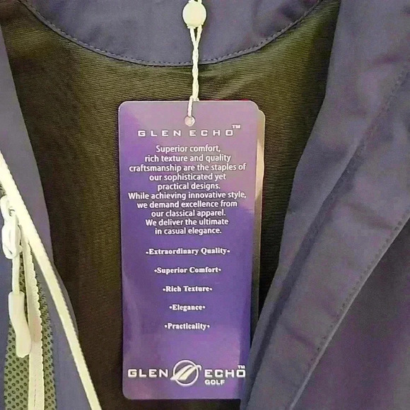 Glen Echo Golf Water Repellent Full Zip Half Sleeve Jacket Size Small - Picture 4 of 7